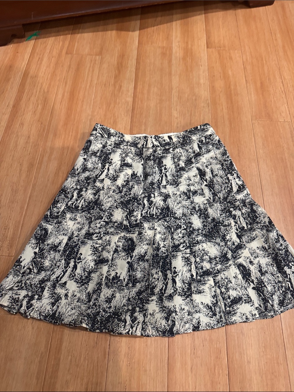 J. Crew Black and White Toile Circle Skirt